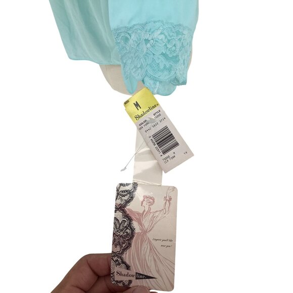 Vintage 70s NWT Sz M Shadowline Lace Trim Short Boudoir Jacket Robins Egg Blue - Picture 4 of 7